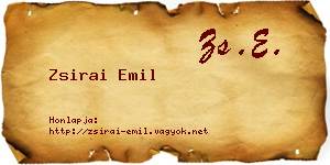 Zsirai Emil névjegykártya